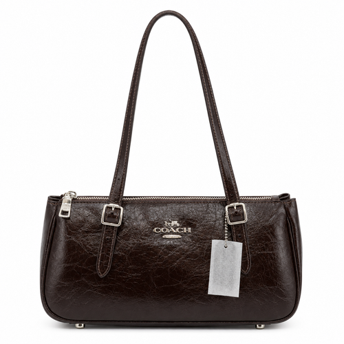 Asher Glazed Leather Shoulder Bag