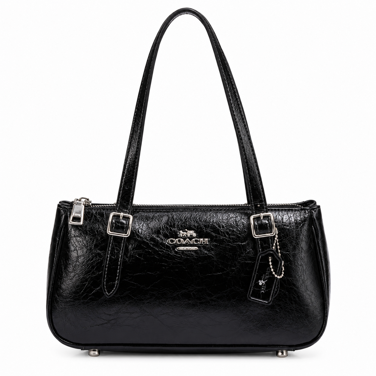 Asher Glazed Leather Shoulder Bag