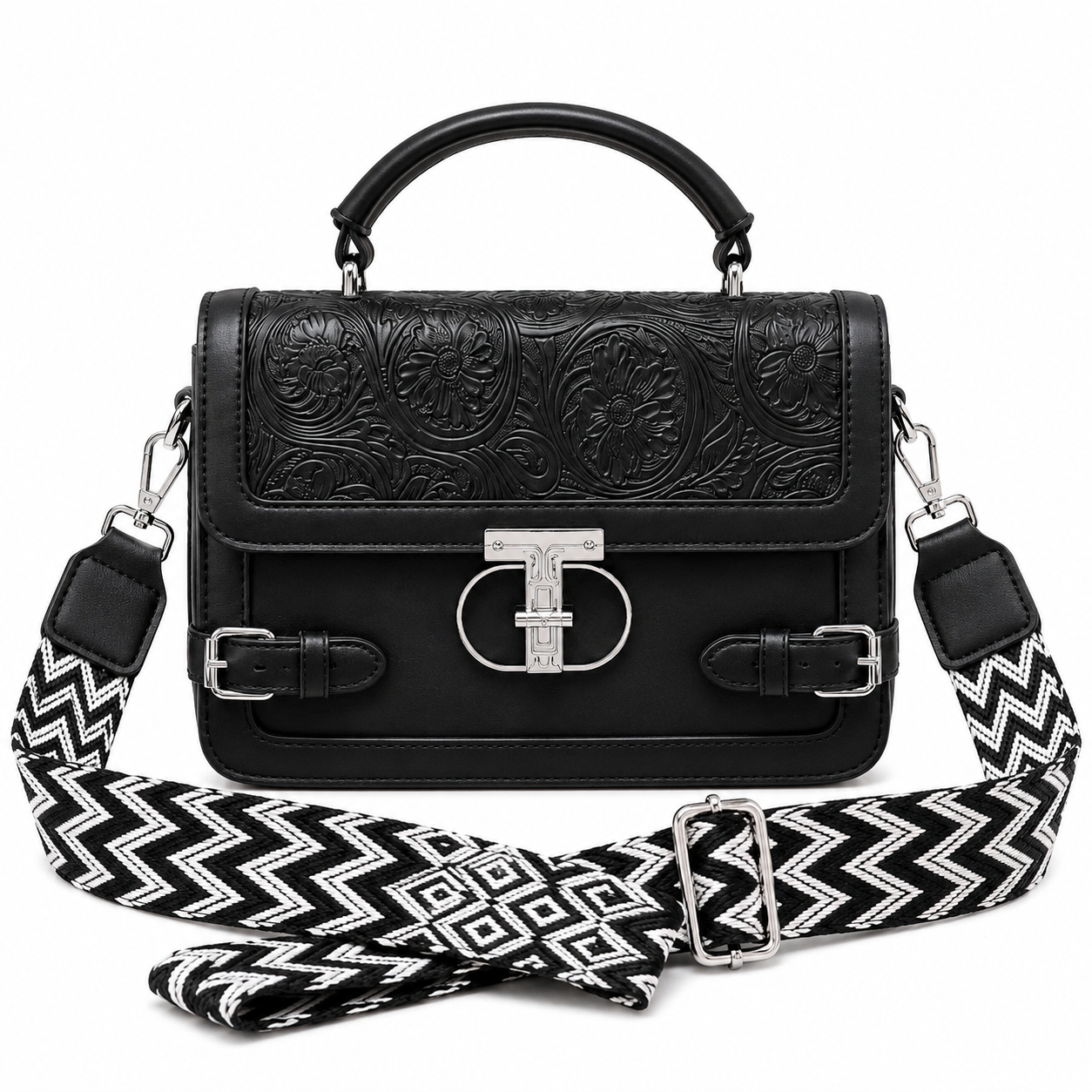 Florence Noir Top Handle Satchel