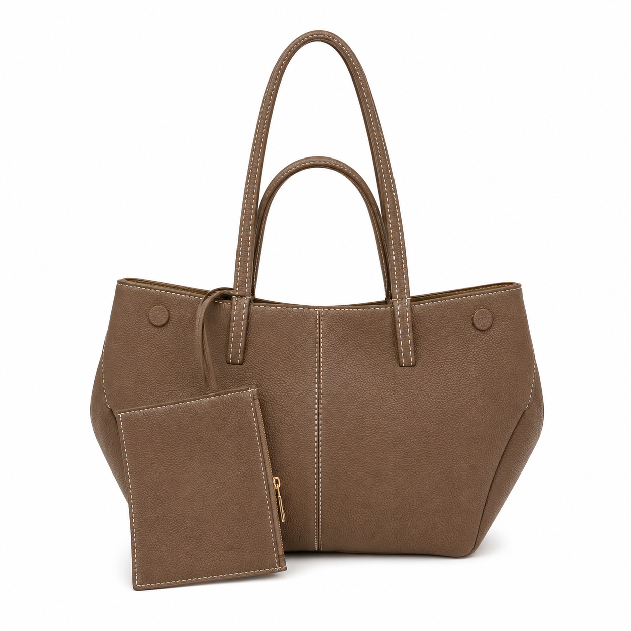 Classic Everyday Tote Bag with Matching Pouch