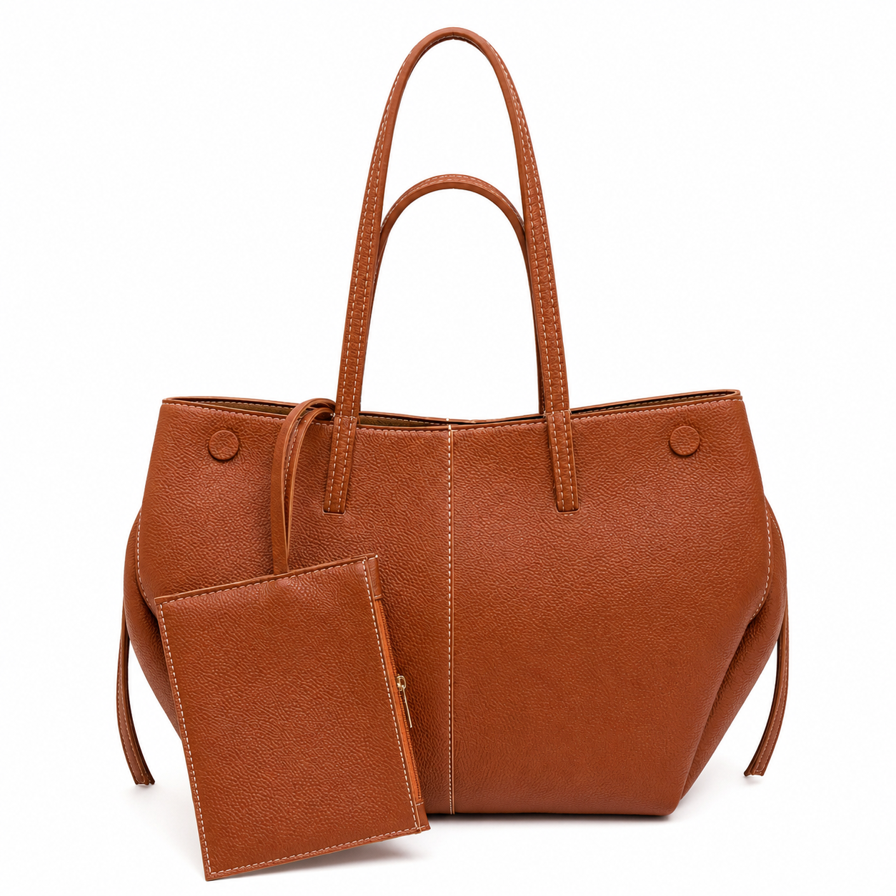 Classic Everyday Tote Bag with Matching Pouch
