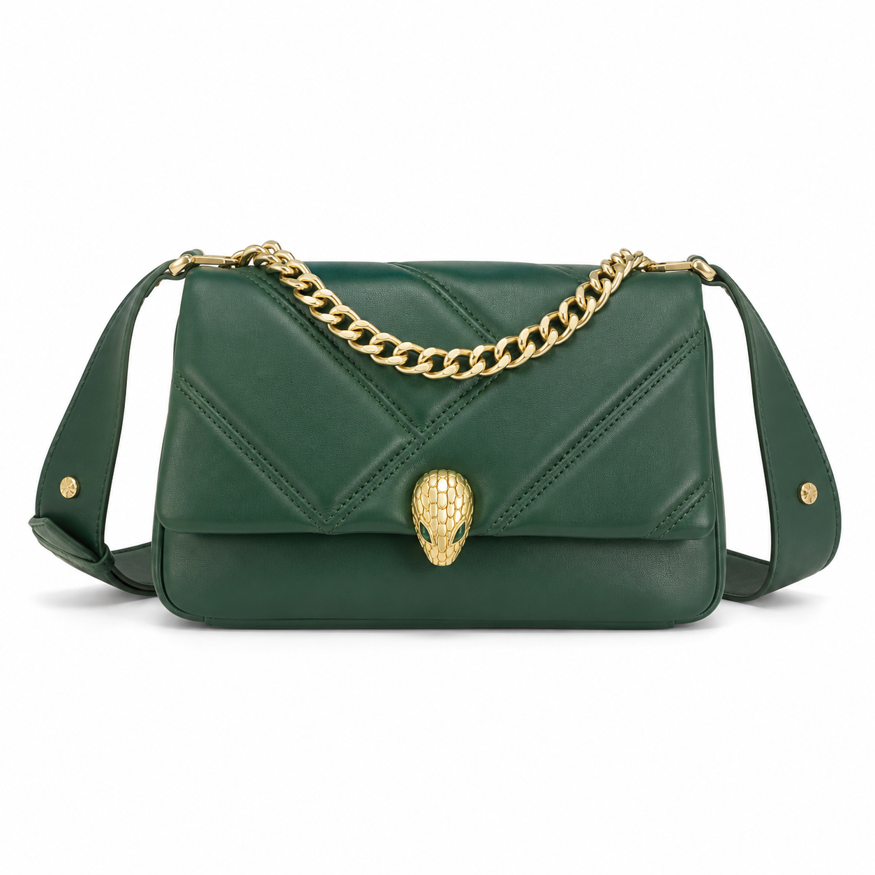 Azure Quilted Chain Shoulder Bag