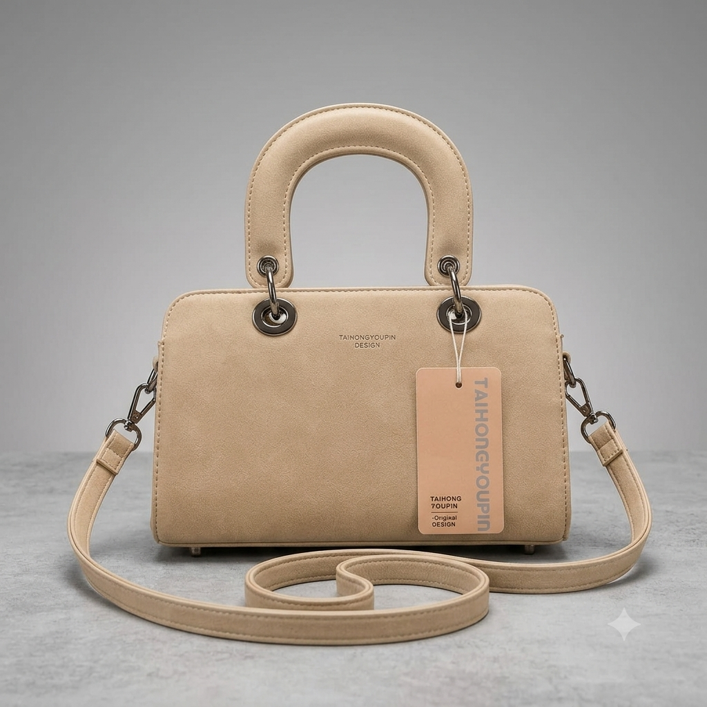 Premium Soft Nubuck Top-Handle Satchel – Elegant Medium Shoulder & Crossbody Bag for Women