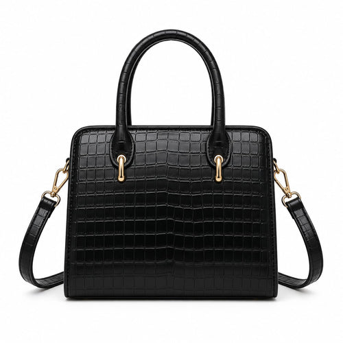Elegant Croc Texture Shoulder Bag for Women – Premium Leather Handbag with Adjustable Crossbody Strap