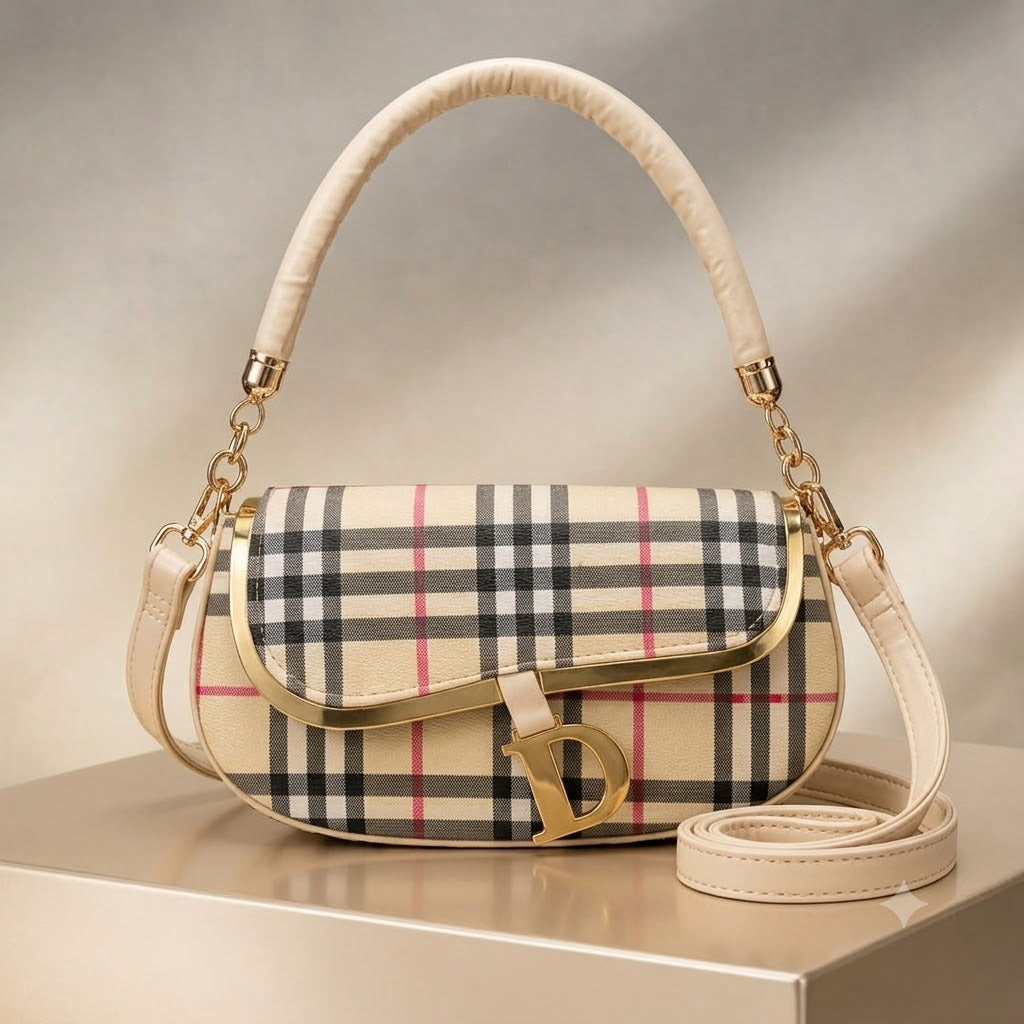 Premium High Quality Plaid Crossbody & Shoulder Bag For Women