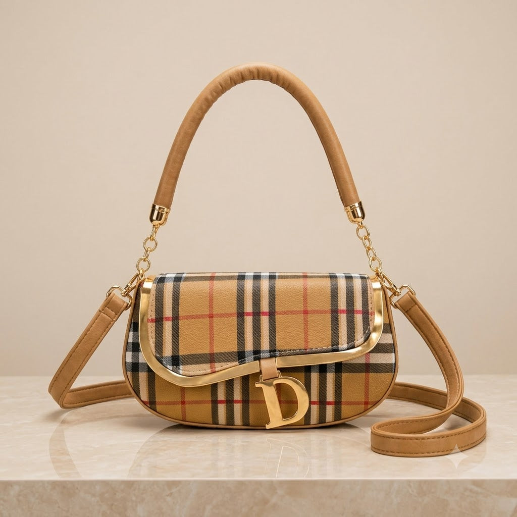 Premium High Quality Plaid Crossbody & Shoulder Bag For Women