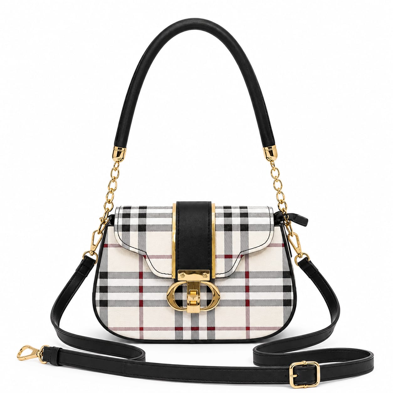 Premium Checkered Crossbody Bag for Women