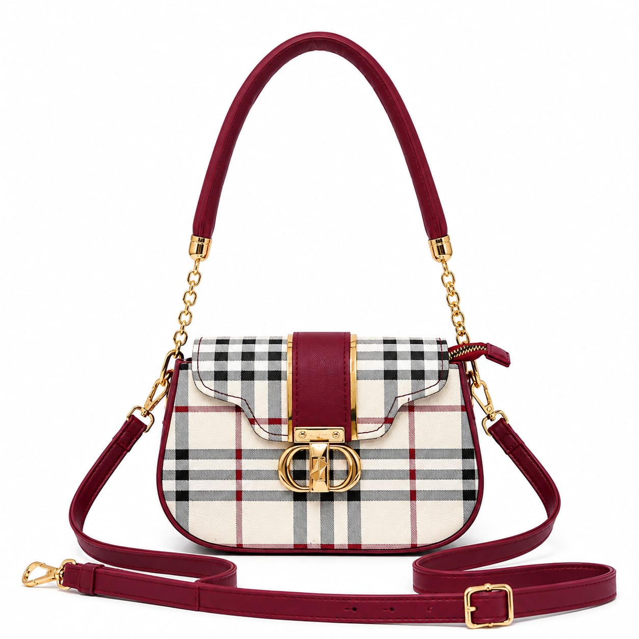 Premium Checkered Crossbody Bag for Women