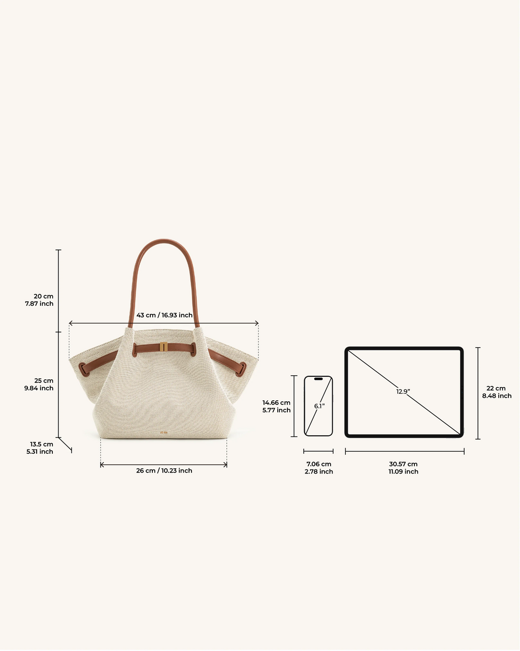 Hana Medium Artificial Crystal Tote Bag