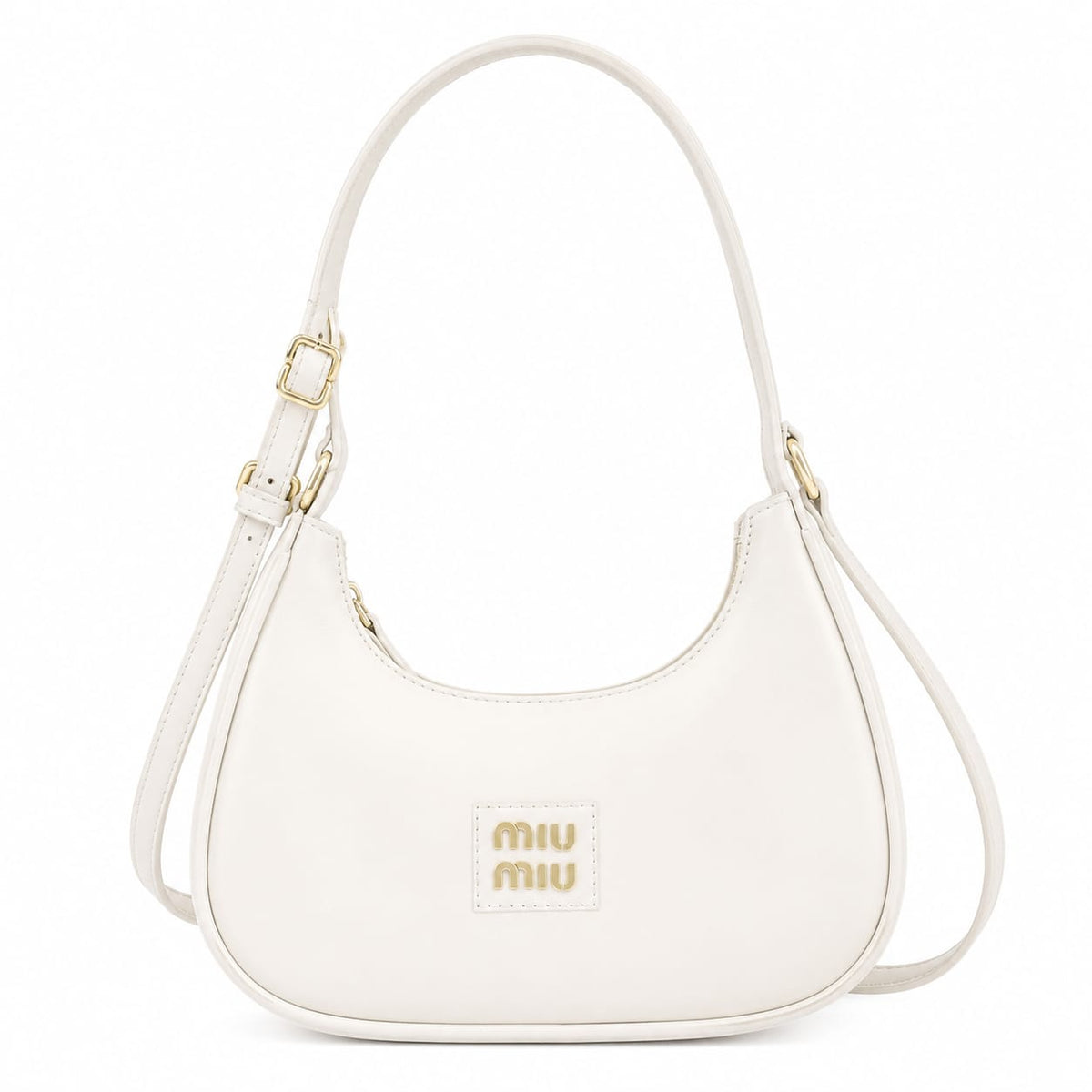 Moon Shape Leather Shoulder Bag