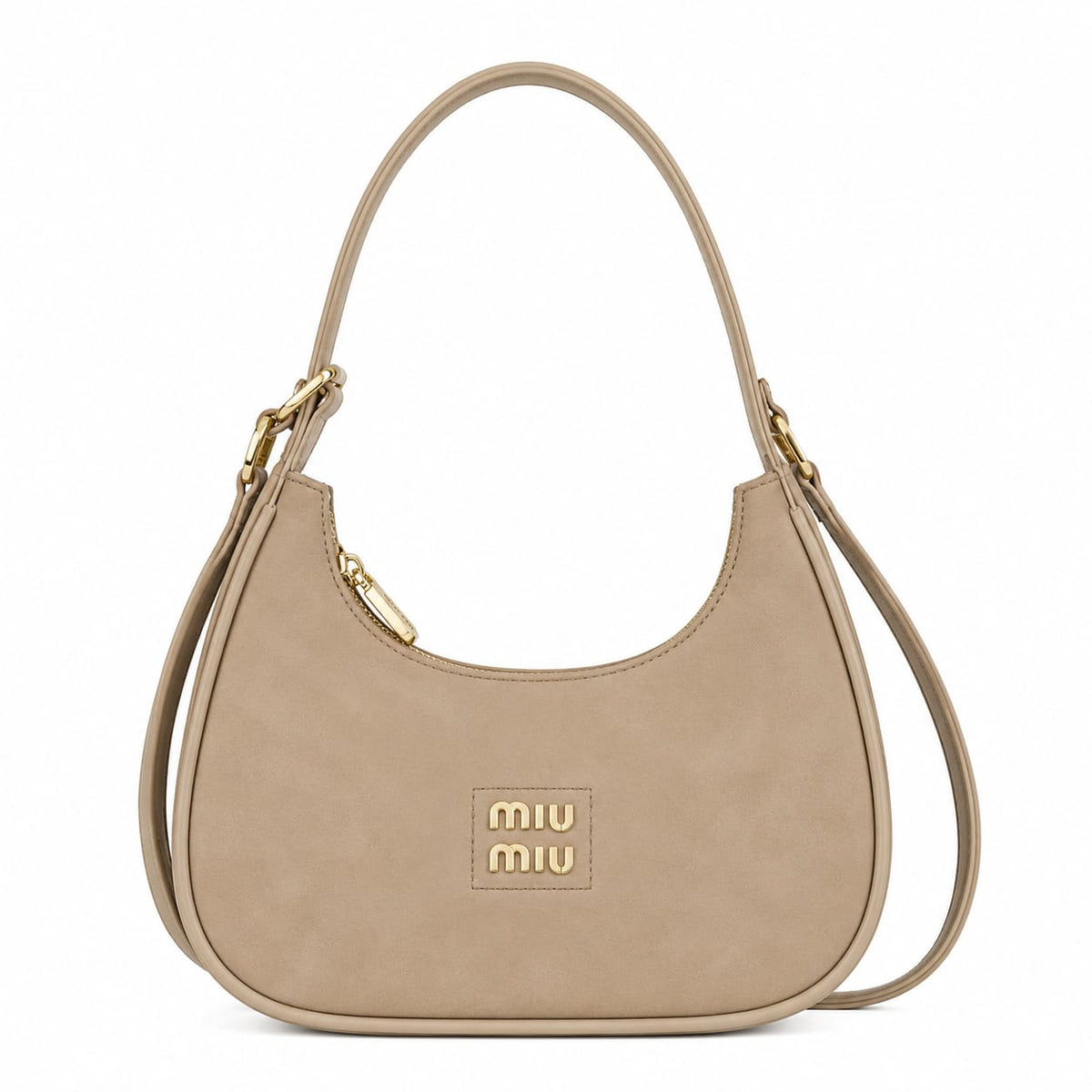 Moon Shape Leather Shoulder Bag