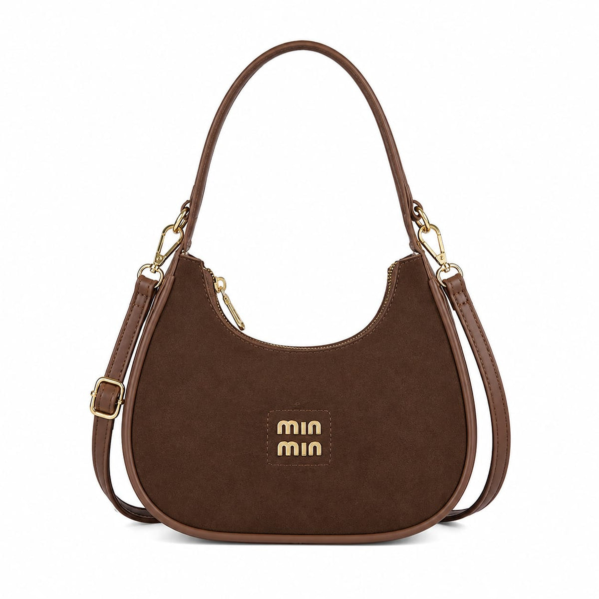 Moon Shape Leather Shoulder Bag