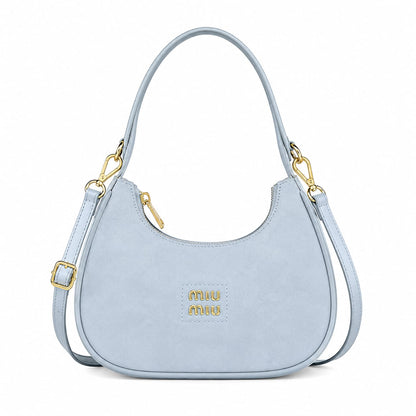 Moon Shape Leather Shoulder Bag
