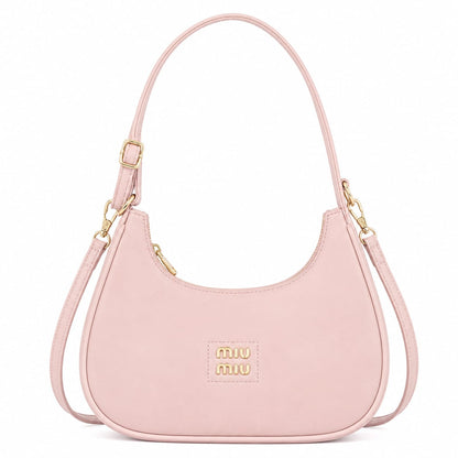 Moon Shape Leather Shoulder Bag