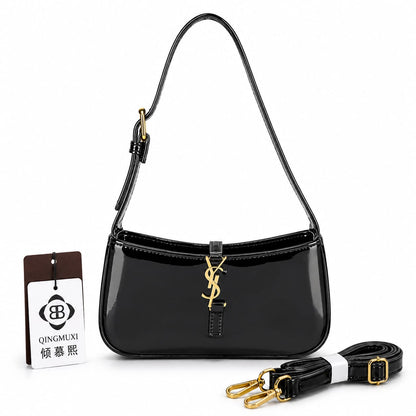 Noir Patent Glossy Shoulder Bag